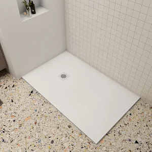 Aica 90x100x3cm witte douchebak (Slate leisteenlook),rechthoekige,gemaakt mengsel van natuursteen en hars,antislip,antibacterieel plastic douchegoot rooster Aica 90x100x3cm witte douchebak (Slate leisteenlook),rechthoekige,gemaakt mengsel van natuursteen en hars,antislip,antibacterieel plastic douchegoot rooster