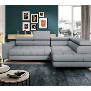 BAGGIO Hoekbank 280x196cm, slaapfunctie, opbergruimte, elektrisch verstelbaar, rechts, Lichtgrijs BAGGIO Hoekbank 280x196cm, slaapfunctie, opbergruimte, elektrisch verstelbaar, rechts, Lichtgrijs
