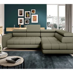 BAGGIO Hoekbank 280x196cm, slaapfunctie, opbergruimte, elektrisch verstelbaar, rechts, Lichtgroen BAGGIO Hoekbank 280x196cm, slaapfunctie, opbergruimte, elektrisch verstelbaar, rechts, Lichtgroen