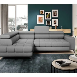 BAGGIO Hoekbank 280x196cm, slaapfunctie, opbergruimte, elektrisch verstelbaar, links, Grijs BAGGIO Hoekbank 280x196cm, slaapfunctie, opbergruimte, elektrisch verstelbaar, links, Grijs