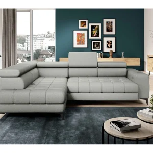 BAGGIO Hoekbank 280x196cm, slaapfunctie, opbergruimte, elektrisch verstelbaar, links, Essenhoutkleur BAGGIO Hoekbank 280x196cm, slaapfunctie, opbergruimte, elektrisch verstelbaar, links, Essenhoutkleur