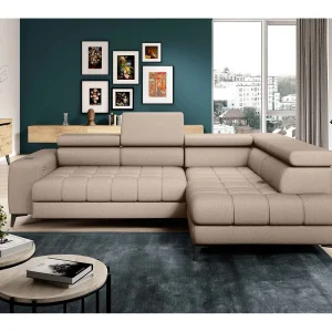 BAGGIO Hoekbank 280x196cm, slaapfunctie, opbergruimte, elektrisch verstelbaar, rechts, Beige BAGGIO Hoekbank 280x196cm, slaapfunctie, opbergruimte, elektrisch verstelbaar, rechts, Beige