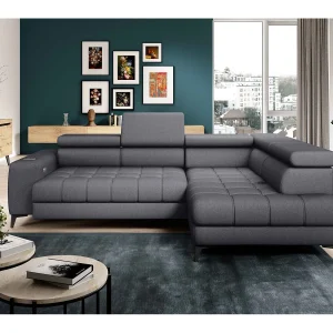 BAGGIO Hoekbank 280x196cm, slaapfunctie, opbergruimte, elektrisch verstelbaar, rechts, Donkergrijs BAGGIO Hoekbank 280x196cm, slaapfunctie, opbergruimte, elektrisch verstelbaar, rechts, Donkergrijs
