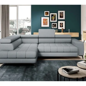 BAGGIO Hoekbank 280x196cm, slaapfunctie, opbergruimte, elektrisch verstelbaar, links, Lichtgrijs BAGGIO Hoekbank 280x196cm, slaapfunctie, opbergruimte, elektrisch verstelbaar, links, Lichtgrijs