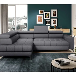 BAGGIO Hoekbank 280x196cm, slaapfunctie, opbergruimte, elektrisch verstelbaar, links, Donkergrijs BAGGIO Hoekbank 280x196cm, slaapfunctie, opbergruimte, elektrisch verstelbaar, links, Donkergrijs