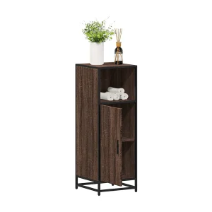 Badkamerkast 35×37,5×100 cm bewerkt hout bruin eikenkleur