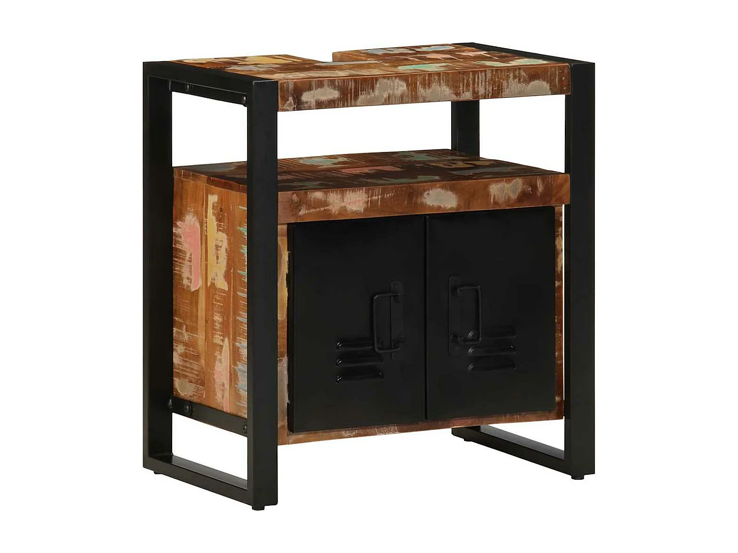 Badkamerkast 38x33x160 cm massief recycled hout