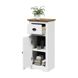 Badkamerkast BODO 44x30x90 cm wit en bruin Badkamerkast BODO 44x30x90 cm wit en bruin