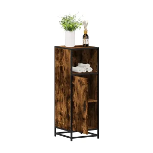 Badkamerkast 35×37,5×100 cm bewerkt hout gerookt eikenkleurig