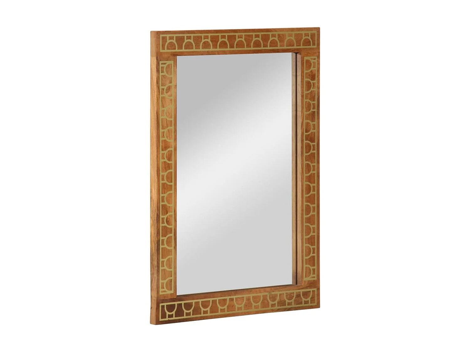 Badkamerspiegel 50x70x2,5 cm massief mangohout en glas