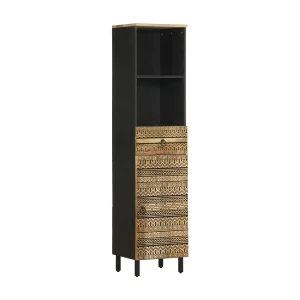 Badkamerkast 38×33,5×160 cm massief mangohout