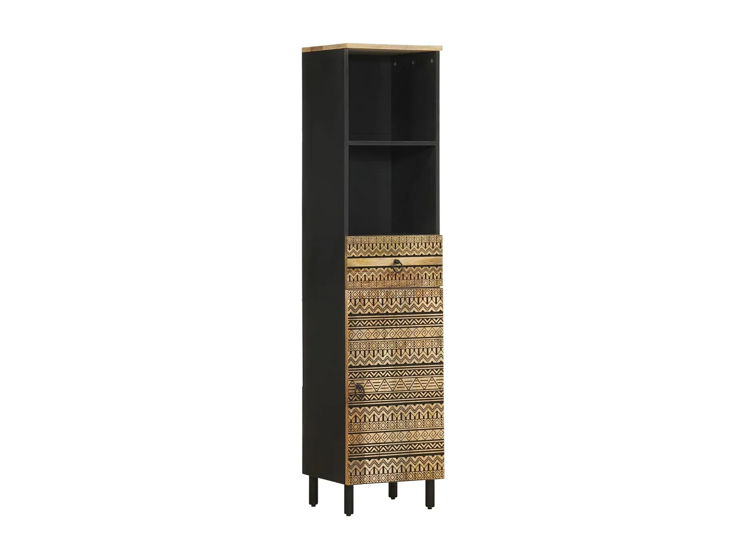 Badkamerkast 38x33,5x160 cm massief mangohout