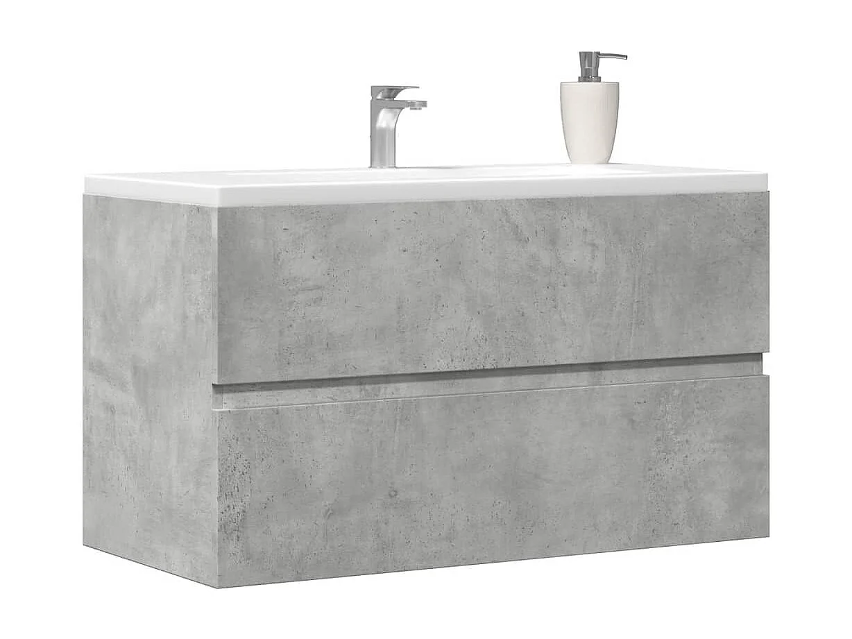 Badkamerwandkast 80x38,5x45 cm bewerkt hout betongrijs