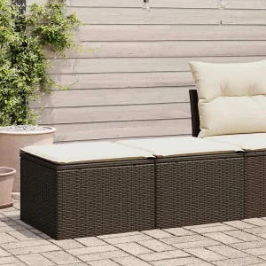 2-delige Loungeset met kussens poly rattan acacia bruin 2-delige Loungeset met kussens poly rattan acacia bruin