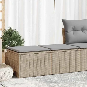2-delige Loungeset met kussens poly rattan acacia beige 2-delige Loungeset met kussens poly rattan acacia beige