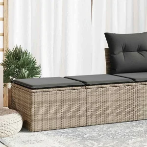 2-delige Loungeset met kussens poly rattan acacia grijs 2-delige Loungeset met kussens poly rattan acacia grijs