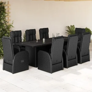 9-delige Tuinset poly rattan zwart 9-delige Tuinset poly rattan zwart