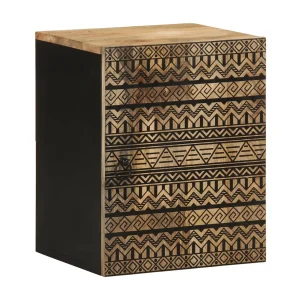 Badkamerwandkast 38×33,5×48 cm massief mangohout zwart