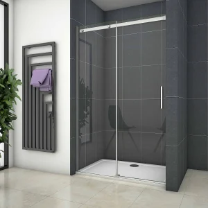 130x195cm Douchedeur Schuifdeur,6mm Helder Veiligheidsglas,Hoogwaardige Aluminium Profielen,Chroom 130x195cm Douchedeur Schuifdeur,6mm Helder Veiligheidsglas,Hoogwaardige Aluminium Profielen,Chroom