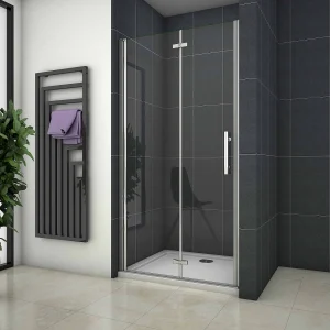 85x195cm Douchedeur vouwdeur,niche douchedeur,6mm Helder Veiligheidsglas Easyclean,profiel van glanzend chroom 85x195cm Douchedeur vouwdeur,niche douchedeur,6mm Helder Veiligheidsglas Easyclean,profiel van glanzend chroom