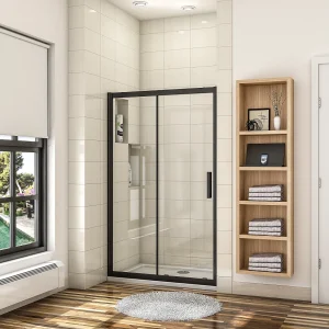 120×195 cm douchescherm,schuifdeur,douchedeur,8 mm NANO GLAS zwart,Met bufferstrook 120×195 cm douchescherm,schuifdeur,douchedeur,8 mm NANO GLAS zwart,Met bufferstrook
