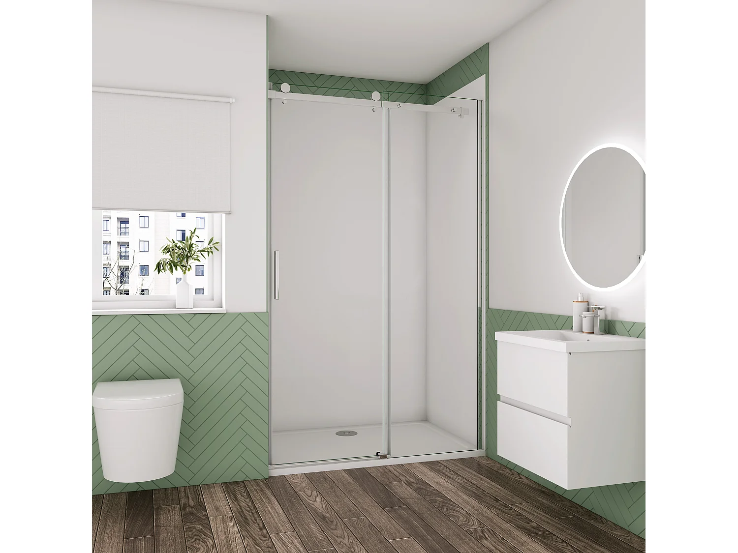 140x195cm Schuifbare douchedeur,6mm helder glas,hoogwaardige aluminium profielen,Chroom