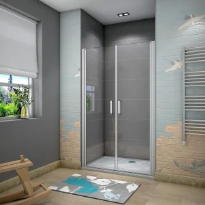 70x185cm Douche Pendeldeur, 5 mm Helder Veiligheidsglas, Mat Grijs 70x185cm Douche Pendeldeur, 5 mm Helder Veiligheidsglas, Mat Grijs