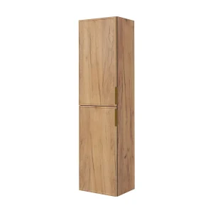 Badkamerkast, Eik Craft, gouden handgreep, 35 x 136 x 27 cm