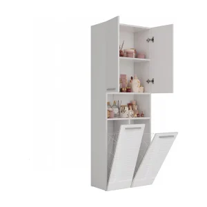 Badkamermeubel, 174 x 30 x 60 cm, Mat Wit / Glanzend Wit Badkamermeubel, 174 x 30 x 60 cm, Mat Wit / Glanzend Wit