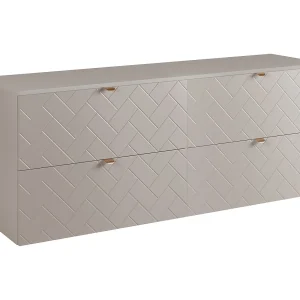 Badkamermeubel, Kasjmier, 160 x 57 x 46 cm, gouden handgrepen