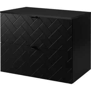 Badkamermeubel, Mat Zwart, 80 x 57 x 46 cm, zwarte handgrepen Badkamermeubel, Mat Zwart, 80 x 57 x 46 cm, zwarte handgrepen