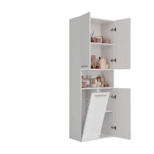 Badkamermeubel, 174 x 30 x 60 cm, Mat Wit / Glanzend Wit Badkamermeubel, 174 x 30 x 60 cm, Mat Wit / Glanzend Wit