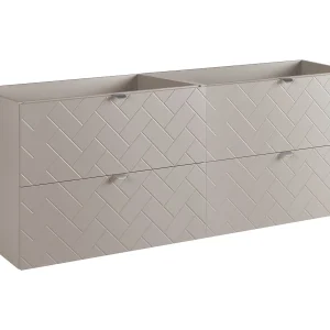 Badkamermeubel, Kasjmier, 160 x 57 x 46 cm, zilveren handgrepen