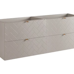 Badkamermeubel, Kasjmier, 160 x 57 x 46 cm, gouden handgrepen