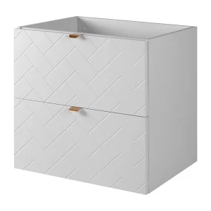 Badkamermeubel, Mat Wit, 60 x 57 x 46 cm, gouden handgrepen