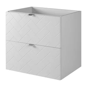 Badkamermeubel, Mat Wit, 60 x 57 x 46 cm, zilveren handgrepen
