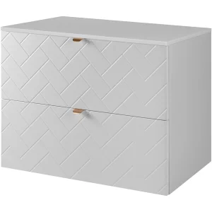 Badkamermeubel, Mat Wit, 80 x 57 x 46 cm, gouden handgrepen Badkamermeubel, Mat Wit, 80 x 57 x 46 cm, gouden handgrepen