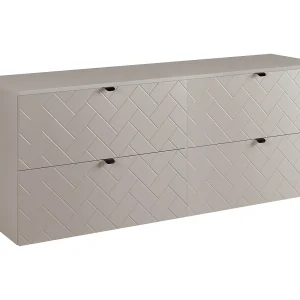 Badkamermeubel, Kasjmier, 160 x 57 x 46 cm, zwarte handgrepen
