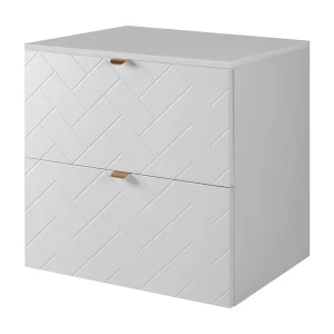 Badkamermeubel, Mat Wit, 60 x 57 x 46 cm, gouden handgrepen