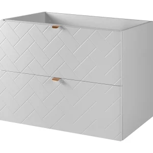 Badkamermeubel, Mat Wit, 80 x 57 x 46 cm, gouden handgrepen Badkamermeubel, Mat Wit, 80 x 57 x 46 cm, gouden handgrepen