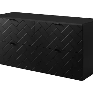 Badkamermeubel, Mat Zwart, 120 x 57 x 46 cm, zwarte handgrepen