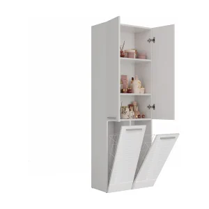 Badkamermeubel, 174 x 30 x 60 cm, Mat Wit / Glanzend Wit Badkamermeubel, 174 x 30 x 60 cm, Mat Wit / Glanzend Wit