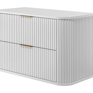 Badkamerkast, wit met gouden handgreep, 80,4 x 51,7 x 41,5 cm