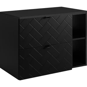Badkamermeubel, Mat Zwart, 80 x 57 x 46 cm, zwarte handgrepen Badkamermeubel, Mat Zwart, 80 x 57 x 46 cm, zwarte handgrepen