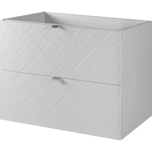 Badkamermeubel, Mat Wit, 80 x 57 x 46 cm, zilveren handgrepen Badkamermeubel, Mat Wit, 80 x 57 x 46 cm, zilveren handgrepen