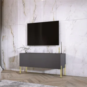 Antraciet TV-meubel, gouden poten, 100 x 52 x 32 cm Antraciet TV-meubel, gouden poten, 100 x 52 x 32 cm