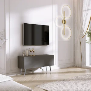 Antraciet TV-meubel, Chromen poten, 100 x 52 x 32 Cm Antraciet TV-meubel, Chromen poten, 100 x 52 x 32 Cm