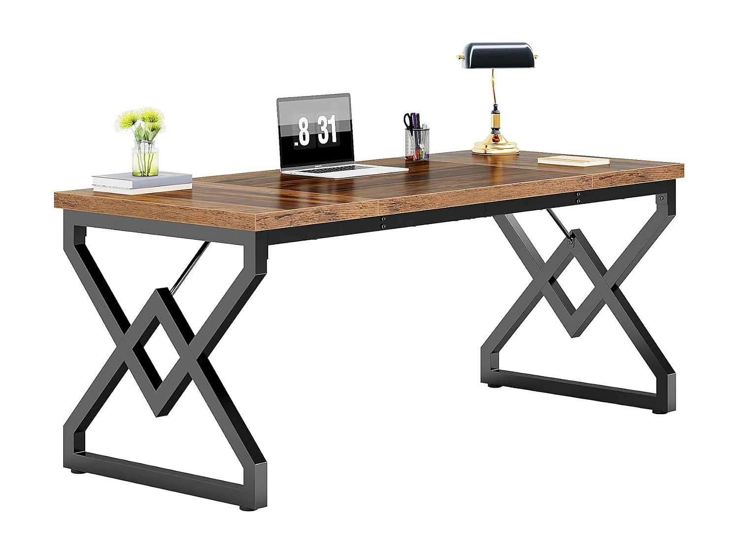 160 x 70 x 75 cm Grote kantoorcomputertafel, werkstation, directiebureau voor thuiskantoor