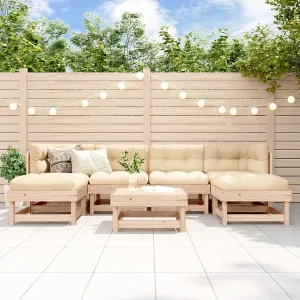 7-delige Loungeset massief grenenhout