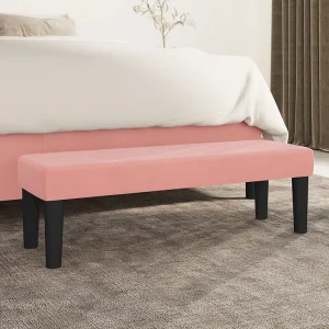 Bankje 100x30x30 cm fluweel roze Bankje 100x30x30 cm fluweel roze